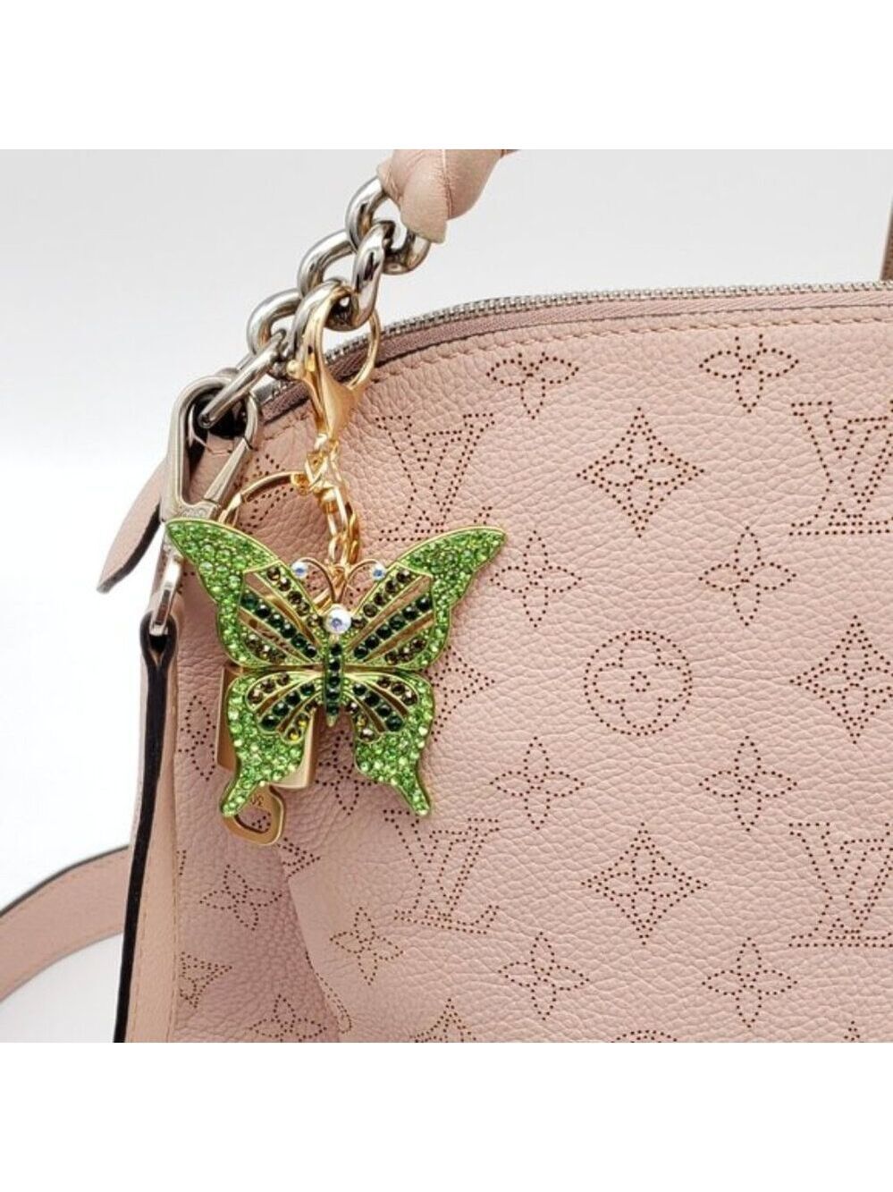 Authentic Louis Vuitton Gold Padlock & Key🔒 w/ Unbranded Butterfly Keychain - Picture 9 of 9
